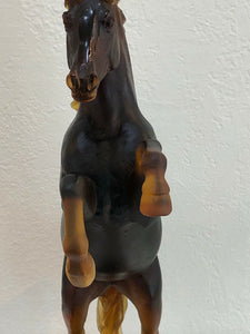 DAUM Pate De Verre Glass Amber Horse Stallion Limited Edition