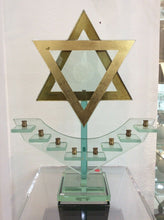 Load image into Gallery viewer, Menorah Art Glass Unique Jewish Hannukah

