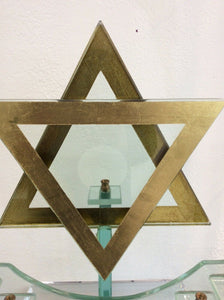 Menorah Art Glass Unique Jewish Hannukah