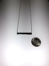 Load image into Gallery viewer, Sterling Silver Unique Bar Zirconia Rhodium Pendant Chain
