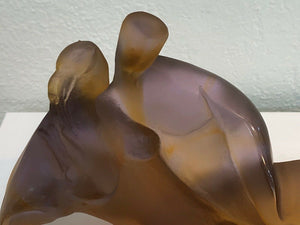 DAUM France Pate De Verre Art Glass Figurine Intimite Intimate Limited Edition
