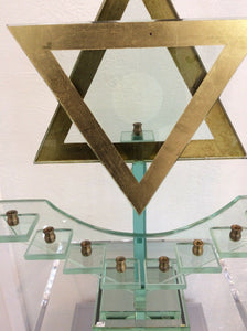 Menorah Art Glass Unique Jewish Hannukah