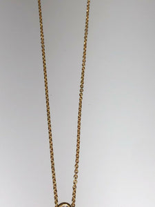Sterling Silver Unique Zirconia Tone 14k Gold Dipped Pendant Chain