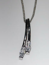Load image into Gallery viewer, Sterling Silver Pendant Necklace Rhodium Plated Zirconia Design
