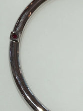 Load image into Gallery viewer, Authentic ELLE Sterling Silver Unique Ruby Bracelet Bangle Rhodium
