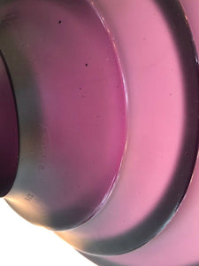 DAUM France Pate De Verre Tulip Art Glass Bowl Violet Sand Limited Edition