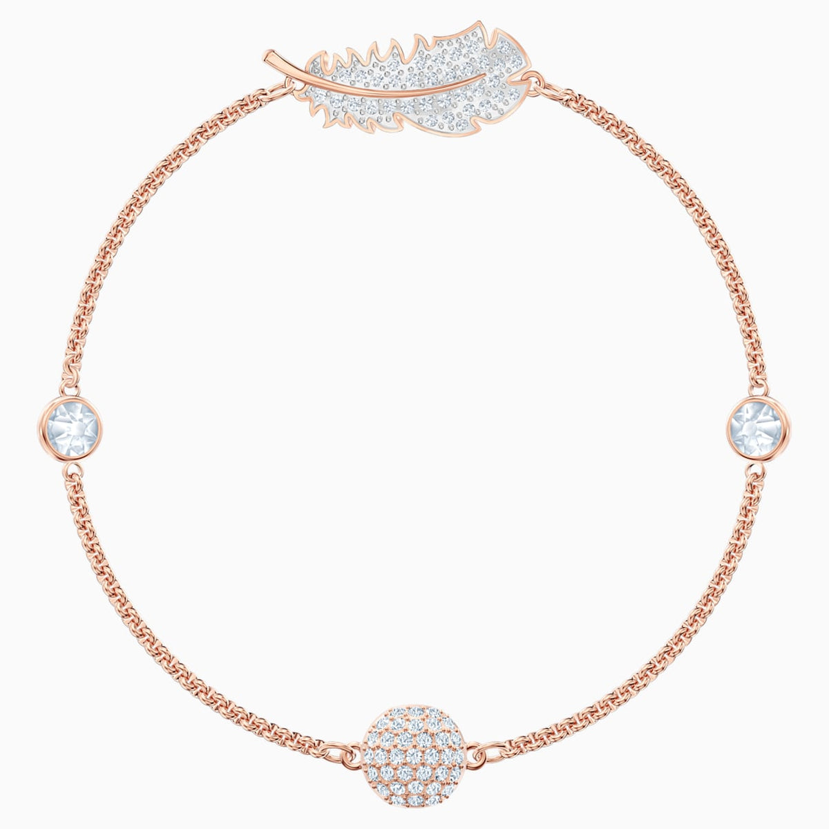 Swarovski Remix Collection Feather Strand, White, Rose-gold tone
