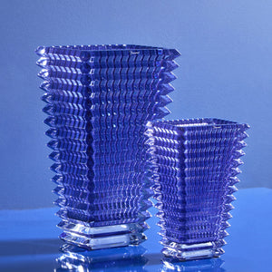 Baccarat Eye Vase Large Rectangular Blue
