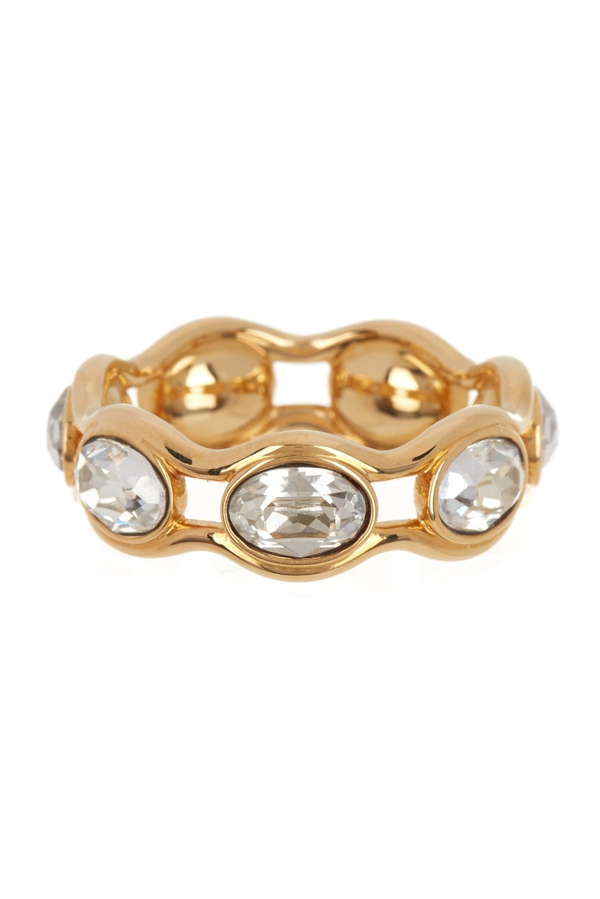 Gold-Plated Swarovski Crystal Fragment Ring - Size 6