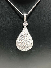 Load image into Gallery viewer, Unique One-of-a-kind 14k White Gold Diamond Pendant Necklace Drop
