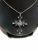 Load image into Gallery viewer, Unique One-of-a-kind 14k White Gold Diamond Pendant Necklace Snowflake Star

