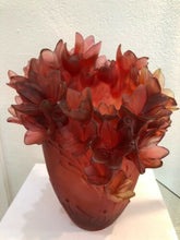 Load image into Gallery viewer, DAUM France Pate De Verre Safran Art Glass Vase Numbered Edition

