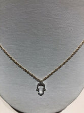 Load image into Gallery viewer, Unique One-of-a-kind 14k Yellow White Gold Diamond Pendant Necklace Hamsa
