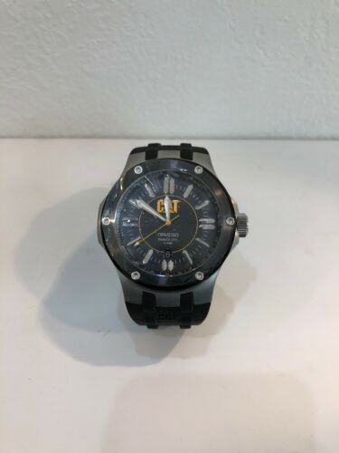 Authentic Caterpillar CAT Watch Black Rubber Stainless Steel Brand New
