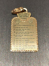 Load image into Gallery viewer, Vintage 14k Yellow Gold Ten Commandments Charm Pendant
