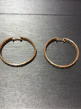 Load image into Gallery viewer, Unique 14k Yellow Gold Diamond Double Hoop Earrings
