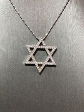 Load image into Gallery viewer, Unique 14k White Gold Jewelry Pendant Slide Diamonds Star Of David
