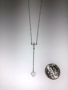 Sterling Silver Cross Heart Unique Zirconia Rhodium Pendant Chain