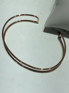 Unique 14k Rose Gold Diamond Bangle Cuff Bracelet