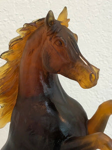 DAUM Pate De Verre Glass Amber Horse Stallion Limited Edition