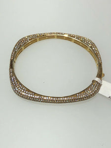Sterling Silver Unique Zirconia Zircon Bracelet Bangle Rhodium 14k Gold