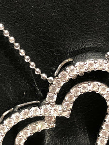 Unique One-of-a-kind 14k White Gold Diamond Pendant Necklace Heart