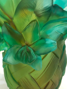 DAUM France Pate De Verre Tulip Art Glass Tressage Vase Numbered Edition
