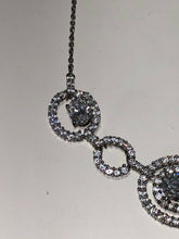 Load image into Gallery viewer, Sterling Silver Unique Zirconia Zircon Design Pendant Necklace Rhodium Plate
