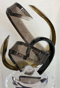 H Studio Haziza Lucite Art Sculpture Signed Original One of a Kind
