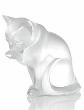 Load image into Gallery viewer, Lalique Crystal Cat Kitten Sitting Grooming BNIB 1218700
