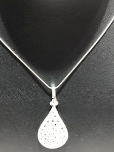 Unique One-of-a-kind 14k White Gold Diamond Pendant Necklace Drop
