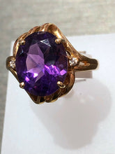Load image into Gallery viewer, Unique 14k Yellow Gold Amethyst Ring
