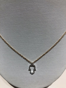 Unique One-of-a-kind 14k Yellow White Gold Diamond Pendant Necklace Hamsa
