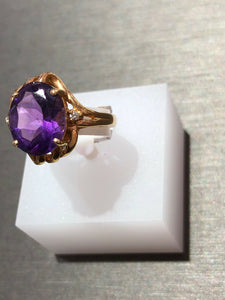 Unique 14k Yellow Gold Amethyst Ring