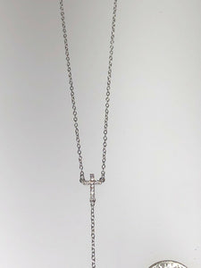Sterling Silver Cross Heart Unique Zirconia Rhodium Pendant Chain