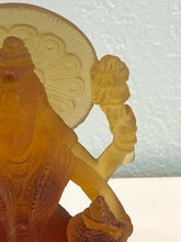 Load image into Gallery viewer, DAUM France Pate De Verre Art Glass Figurine Lakshmi Amber Limited Edition
