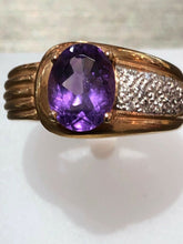 Load image into Gallery viewer, Unique 14k Yellow Gold Amethyst Ring
