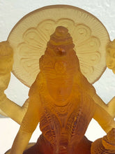 Load image into Gallery viewer, DAUM France Pate De Verre Art Glass Figurine Lakshmi Amber Limited Edition
