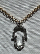 Load image into Gallery viewer, Unique One-of-a-kind 14k Yellow White Gold Diamond Pendant Necklace Hamsa
