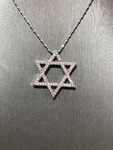 Load image into Gallery viewer, Unique 14k White Gold Jewelry Pendant Slide Diamonds Star Of David
