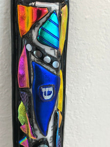 Art Glass Mezuzah Unique Door Jewish Hang Symbol 10”