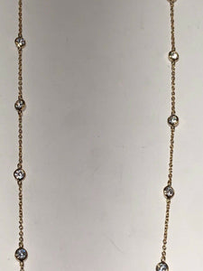 Sterling Silver Unique Zirconia Zircon Design Pendant Necklace 36” Gold Plate