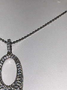 Sterling Silver Unique Zirconia Zircon Design Pendant Rhodium Plate With Chain