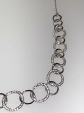 Load image into Gallery viewer, Sterling Silver Unique Zirconia Zircon Design Pendant Necklace 16-18”
