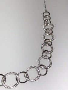 Sterling Silver Unique Zirconia Zircon Design Pendant Necklace 16-18”