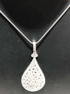 Unique One-of-a-kind 14k White Gold Diamond Pendant Necklace Drop