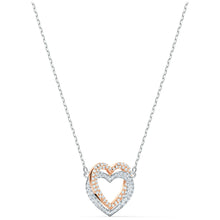 Load image into Gallery viewer, Swarovski Infinity Double Heart Necklace, White, Mixed metal finish BNIB 5518868
