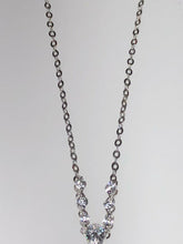 Load image into Gallery viewer, Sterling Silver Unique Chandelier Style Zirconia Rhodium Pendant Chain

