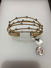 Load image into Gallery viewer, Sterling Silver Unique Zirconia Zircon Bracelet Bangle Flexible 14k Gold
