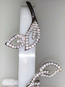 Authentic Sterling Silver Unique Zirconia Bracelet Bangle Rhodium